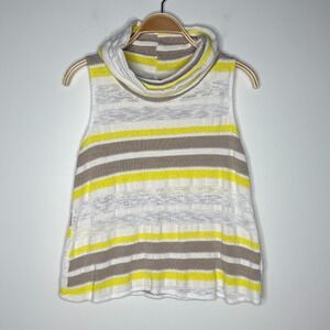 Dolan Left‎ Coast Collection Sleeveless Striped Cowl Neck Knit Top Sz M